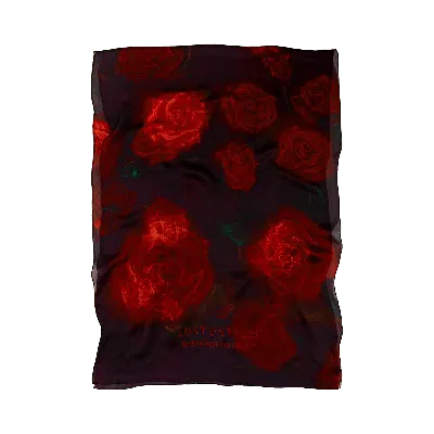 Lost Pattern Nyc Women's Black / Red "la Rosa" Silk Shawl Scarf In Multi
