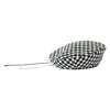 Lost Pattern Nyc Women's Black / White "houndstooth" Beret Hat - Black & White