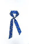 Lost Pattern Nyc Women's Blue "journey" Silk Twilly Scarf By Shantall Lacayo
