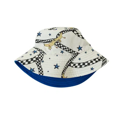 Lost Pattern Nyc Women's Blue Lost Pattern X Shantall Lacayo Reversible Bucket Hat In White
