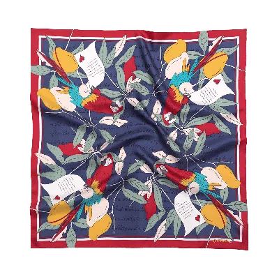Lost Pattern Nyc Women's Blue / Red El Amor Silk Bandana - Red & Blue In Multi