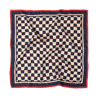 Lost Pattern Nyc Women's Blue / White / Red "checkerboard" Silk  Bandana In Multi