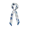 Lost Pattern Nyc Women's Camellia Silk Twill Neck Bow - Blue In Blue