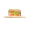 Lost Pattern Nyc Women's "frida's Garden" Raffia Hat With Ribbon Band - Multicolour In Purple
