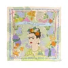 Lost Pattern Nyc Women's Frida X Lost Pattern "los Amores De Frida" Large Silk Scarf - Pastel In Green