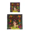 Lost Pattern Nyc Women's Frida X Lost Pattern Los Amores De Frida Silk Pocket Square & Large Silk Scarf Set - Dark Gr In Green