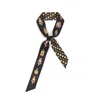 Lost Pattern Nyc Women's Gold / Black Amora Silk Skinny Scarf  Golden & Black In Multi