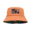 Lost Pattern Nyc Women's Gold Frida X Lost Pattern "frida's Garden" Jacquard Reversible Bucket Hat - Salmon In Gold