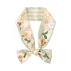 Lost Pattern Nyc Women's Green / Yellow / Orange Wonderland Silk Twill Neck Bow - Pastel Green