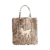 Lost Pattern Nyc Women's Grey "pan Pan" Shearling Tote Bag - Taupe