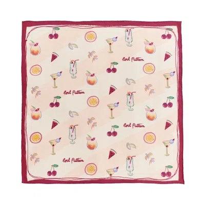 Lost Pattern Nyc Women's "happy Hour" Silk Bandana - Martini Pink