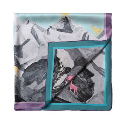 Lost Pattern Nyc Women's "himalaya" Large Silk Scarf In White