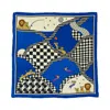Lost Pattern Nyc Women's "journey" Silk Scarf By Shantall Lacayo - Electric Blue In Blue
