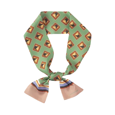 Lost Pattern Nyc Women's Kiwi Silk Twill Neck Bow - Green