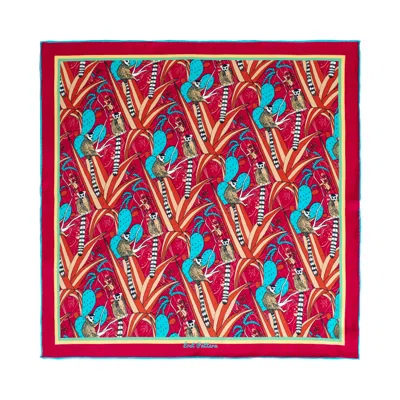 Lost Pattern Nyc Women's Madagascar Silk Bandana - Red