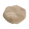 Lost Pattern Nyc Women's Neutrals "velvet Cloud" Beret Hat - Ecru In Sand