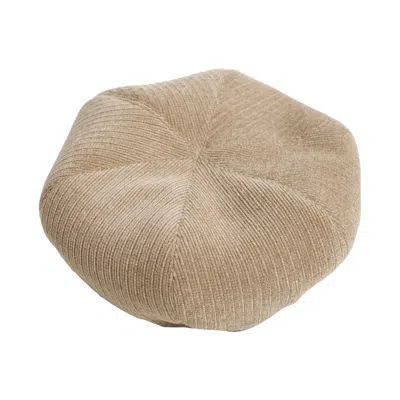 Lost Pattern Nyc Women's Neutrals "velvet Cloud" Beret Hat - Ecru In Sand