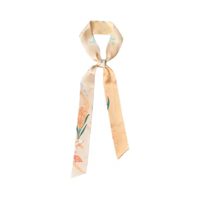 Lost Pattern Nyc Women's Neutrals / Yellow Fanfare Breeze Silk Skinny Scarf