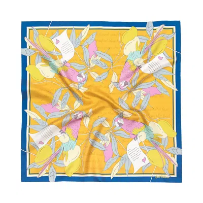 Lost Pattern Nyc Women's Orange / Blue "el Amor" Silk Bandana - Yellow & Blue In Multi