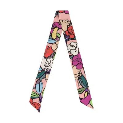Lost Pattern Nyc Women's Pink Azalea Silk Skinny Scarf