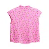 Lost Pattern Nyc Women's Pink / Purple ”beach Blossom“ Satin Top In Pink/purple