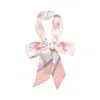 Lost Pattern Nyc Women's Pink / White Antelope Silk Skinny Scarf In Multi