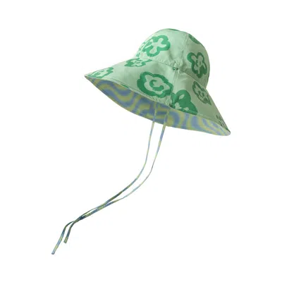 Lost Pattern Nyc Women's Reversible Sun Hat Green