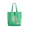 Lost Pattern Nyc Women's The Voice Of Frida Cotton Tote Bag - Cactus Green In Green