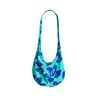 Lost Pattern Nyc Women's Tropical Bliss Hobo Crossbody Bag - Ocean Blue