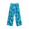 Lost Pattern Nyc Women's Tropical Bliss Wide-leg Pants - Ocean Blue In Blue