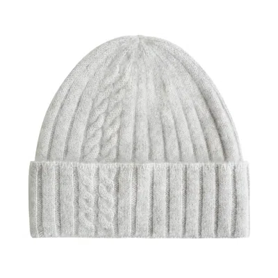Lost Pattern Nyc Women's "warmth Whisper" Cashmere Cable Knitted Beanie - Light Grey
