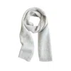 Lost Pattern Nyc Women's "warmth Whisper" Waffle Knit Cashmere Scarf - Light Grey In Grey