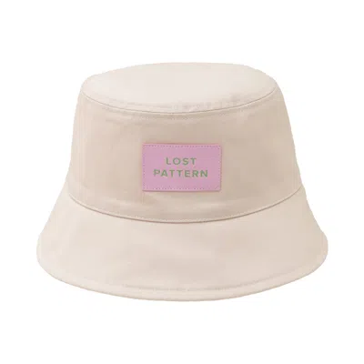 Lost Pattern Nyc Women's White "forest" Cotton Reversible Bucket Hat - Cream In Neutral