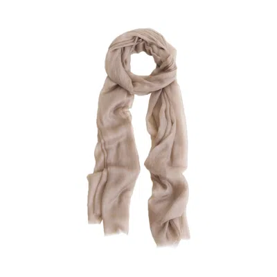 Lost Pattern Nyc Women's Yellow / Orange "featherlight" Oversize Cashmere Scarf - Light Tan In Neutral