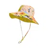 Lost Pattern Nyc Women's Yellow / Orange Frida X Lost Pattern "frida's Garden" Cotton Reversible Sun Hat - Purple & Y In Yellow/orange