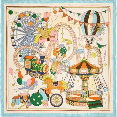 Lost Pattern "pop Pony" Silk Twill Bandana Scarf In Multi