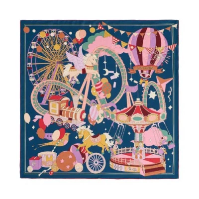 Lost Pattern "pop Pony" Silk Twill Large Silk Scarf