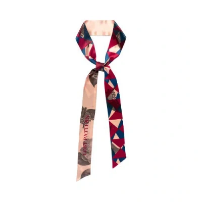 Lost Pattern Prism Silk Skinny Scarf In Multi