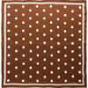Lost Pattern Retro Polka Dot Silk Square Bandana In Brown
