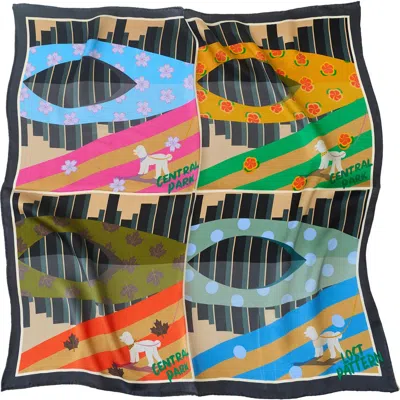 Lost Pattern Seasons In Park Silk Bandana In Multi