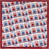 Lost Pattern Square Arch Print Silk Bandana In Red