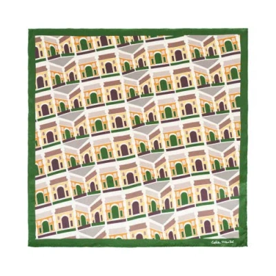 Lost Pattern Square Arch Silk Bandana In Multi