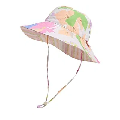 Lost Pattern X Frida Reversible Cotton Frida's Garden Sun Hat In Pink/multi