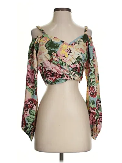 Pre-owned Lost + Wander 3/4 Sleeve Blouse In Green
