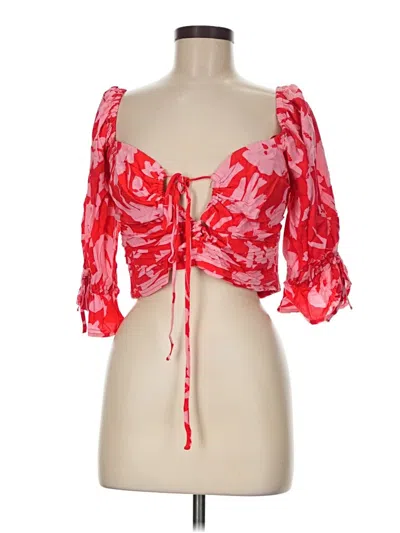 Pre-owned Lost + Wander 3/4 Sleeve Blouse In Red