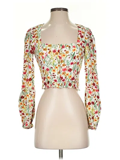 Pre-owned Lost + Wander 3/4 Sleeve Blouse In White