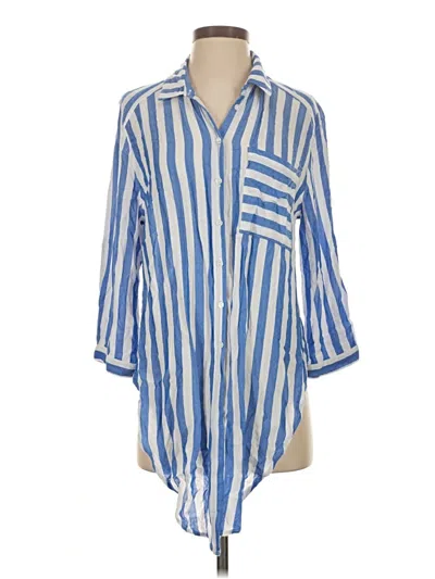 Pre-owned Lost + Wander 3/4 Sleeve Button Down Shirt In Blue