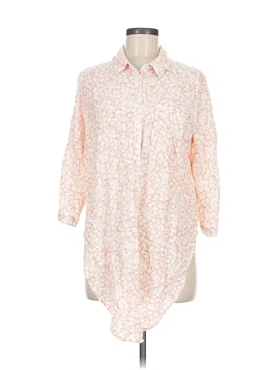 Pre-owned Lost + Wander 3/4 Sleeve Button Down Shirt In Orange