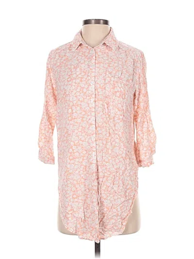 Pre-owned Lost + Wander 3/4 Sleeve Button Down Shirt In Orange