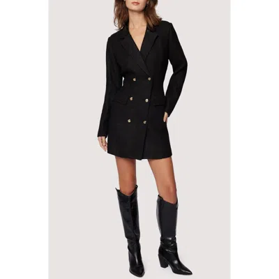 Lost + Wander Alessia Double Breasted Long Sleeve Blazer Minidress In Black